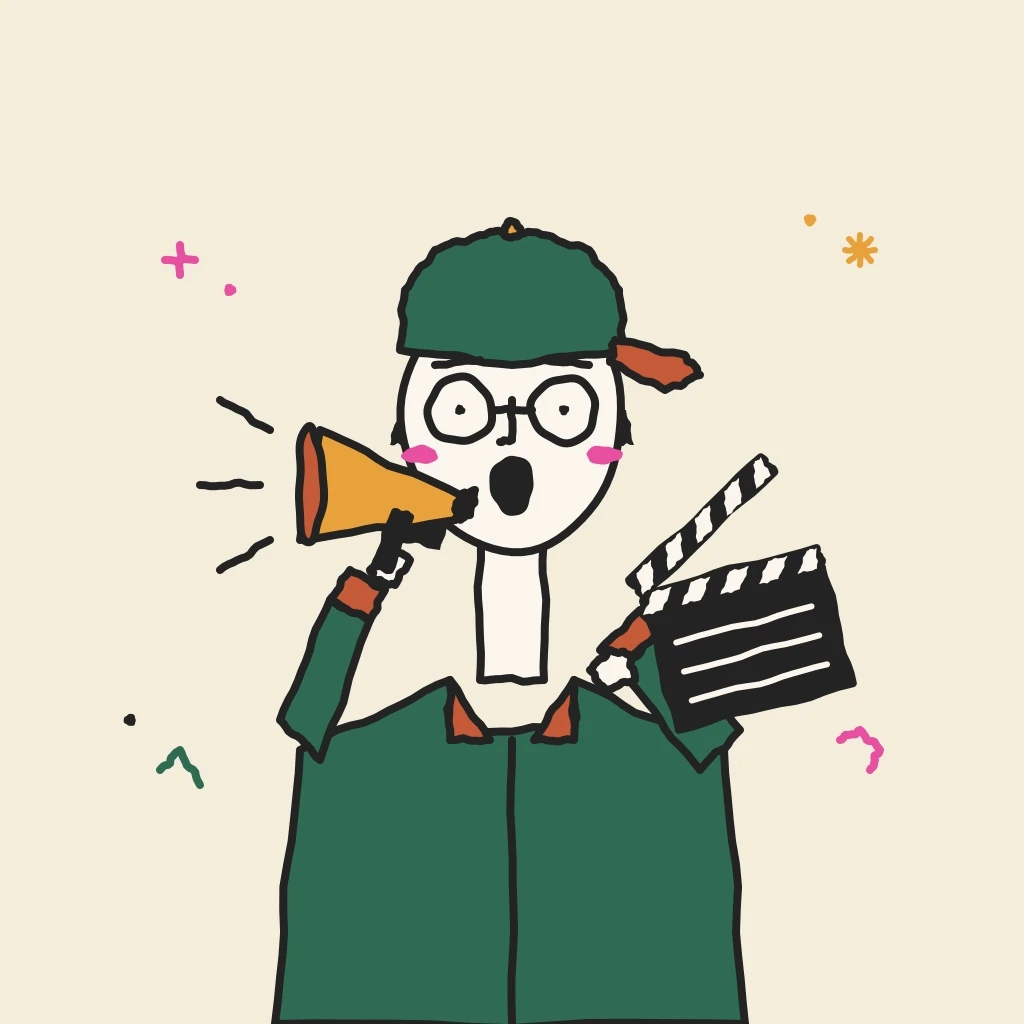 Illustration of a freelance directors who books with Hardbook