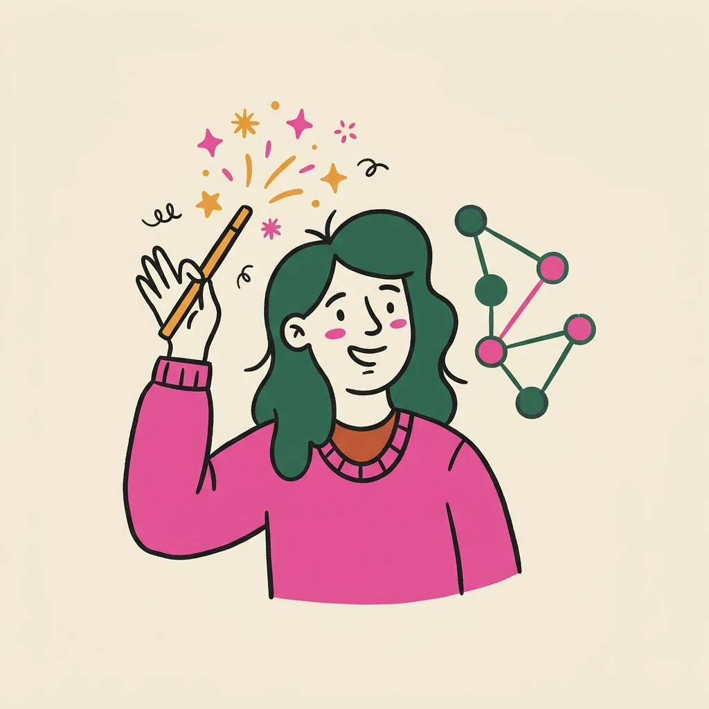 Illustration of a freelance flame artists who books with Hardbook