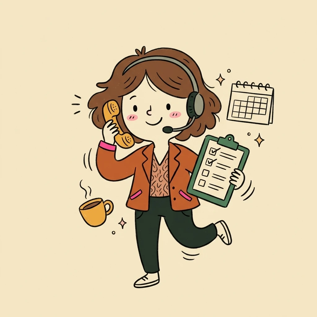 Illustration of a freelance producers who books with Hardbook